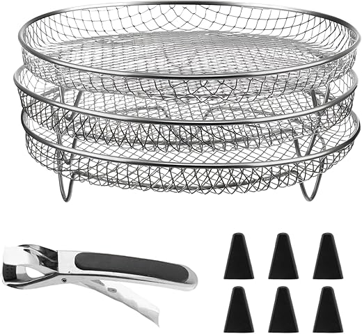3 Grilles empilables en inox pour Air Fryer