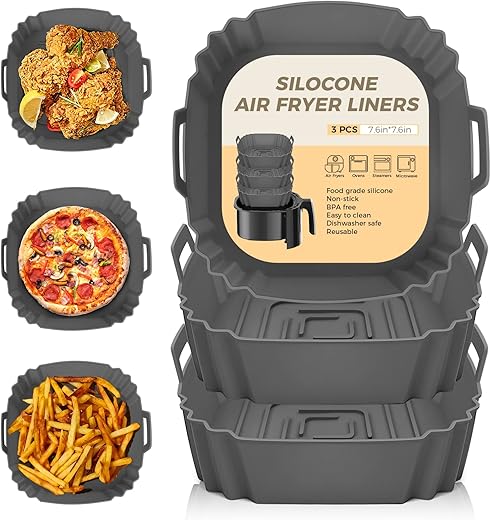 3 Moules Silicone Réutilisables pour Airfryer