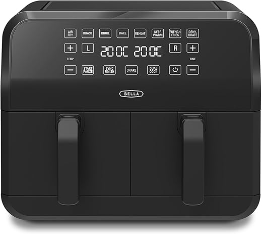 Friteuse à air double 5-en-1 Bella 8QT