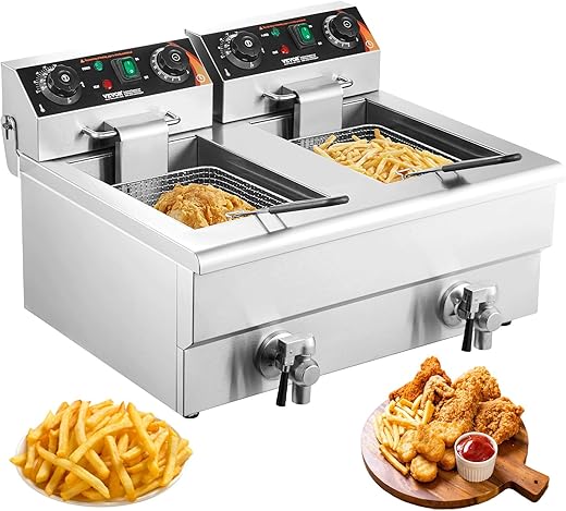 Friteuse électrique professionnelle VEVOR double cuve 11L