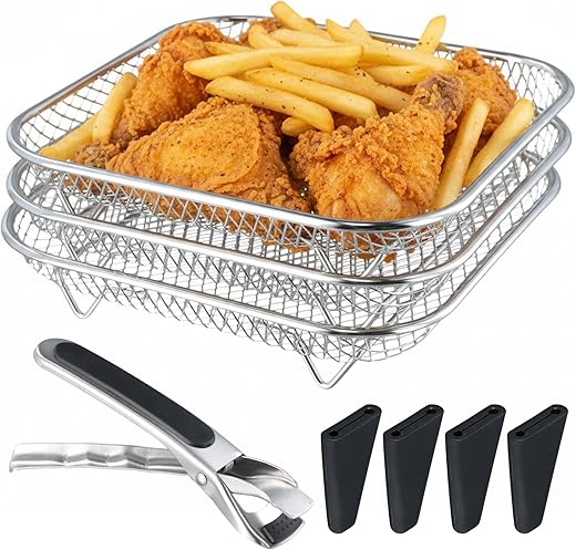Grilles empilables inox pour friteuse et barbecue