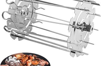 Lot de 10 brochettes rotatives en acier inoxydable — Grillez 10 portions sans effort !