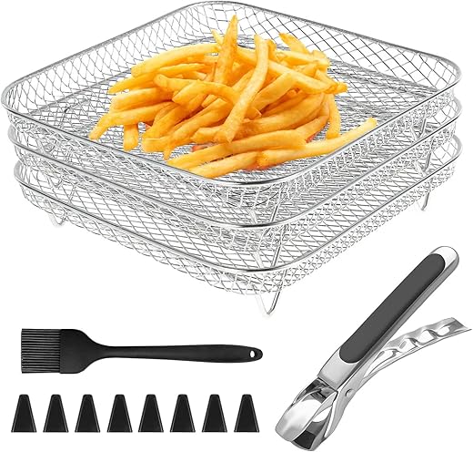 Pack 3 grilles empilables 20 cm inox