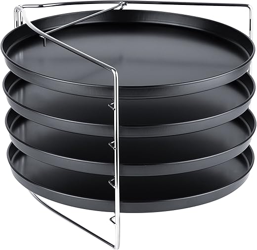 Set pizza 4 plaques avec support pliable